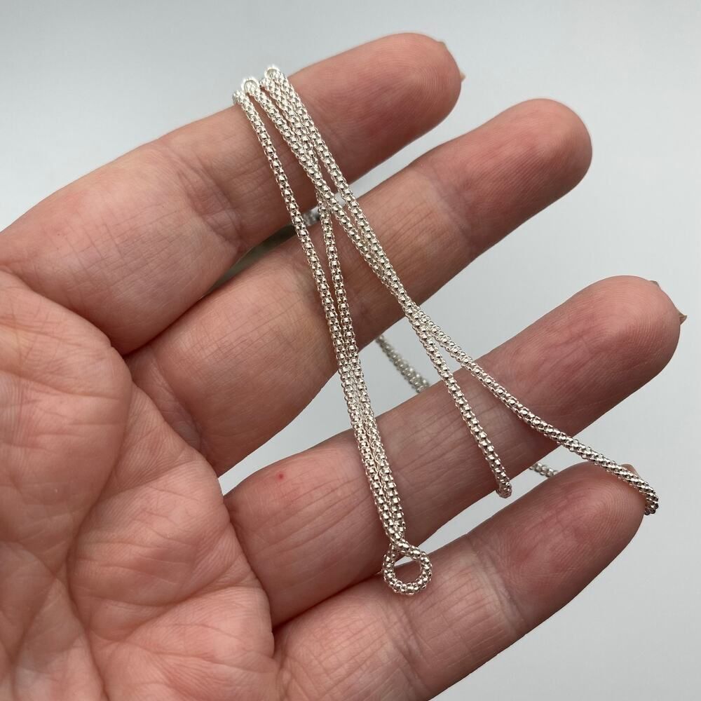 Sterling Silver Popcorn Chain 22" - Picture 4 of 4